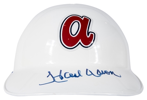 Hank Aaron Signed Atlanta Braves 1970s Replica Helmet (Steiner)
